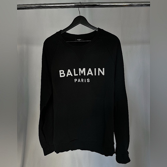 Balmain Foil Sweatshirt ‘Noir/Argent’ - Picture 2 of 16